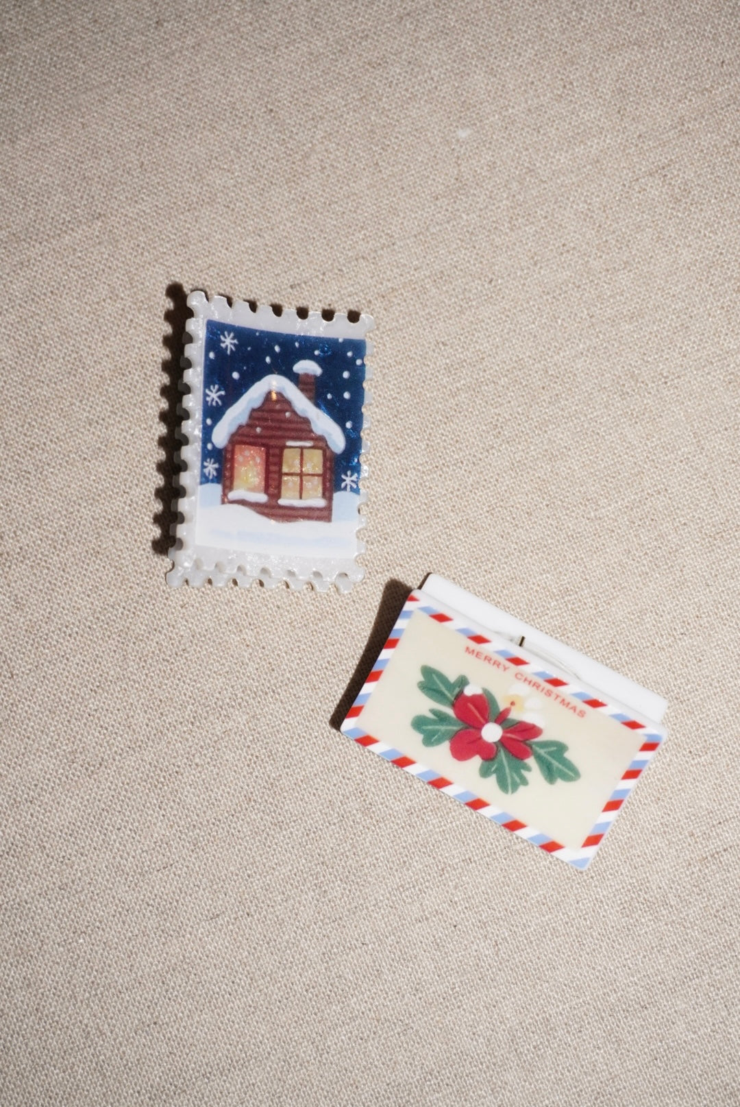 Holiday Postcard Claw Clip