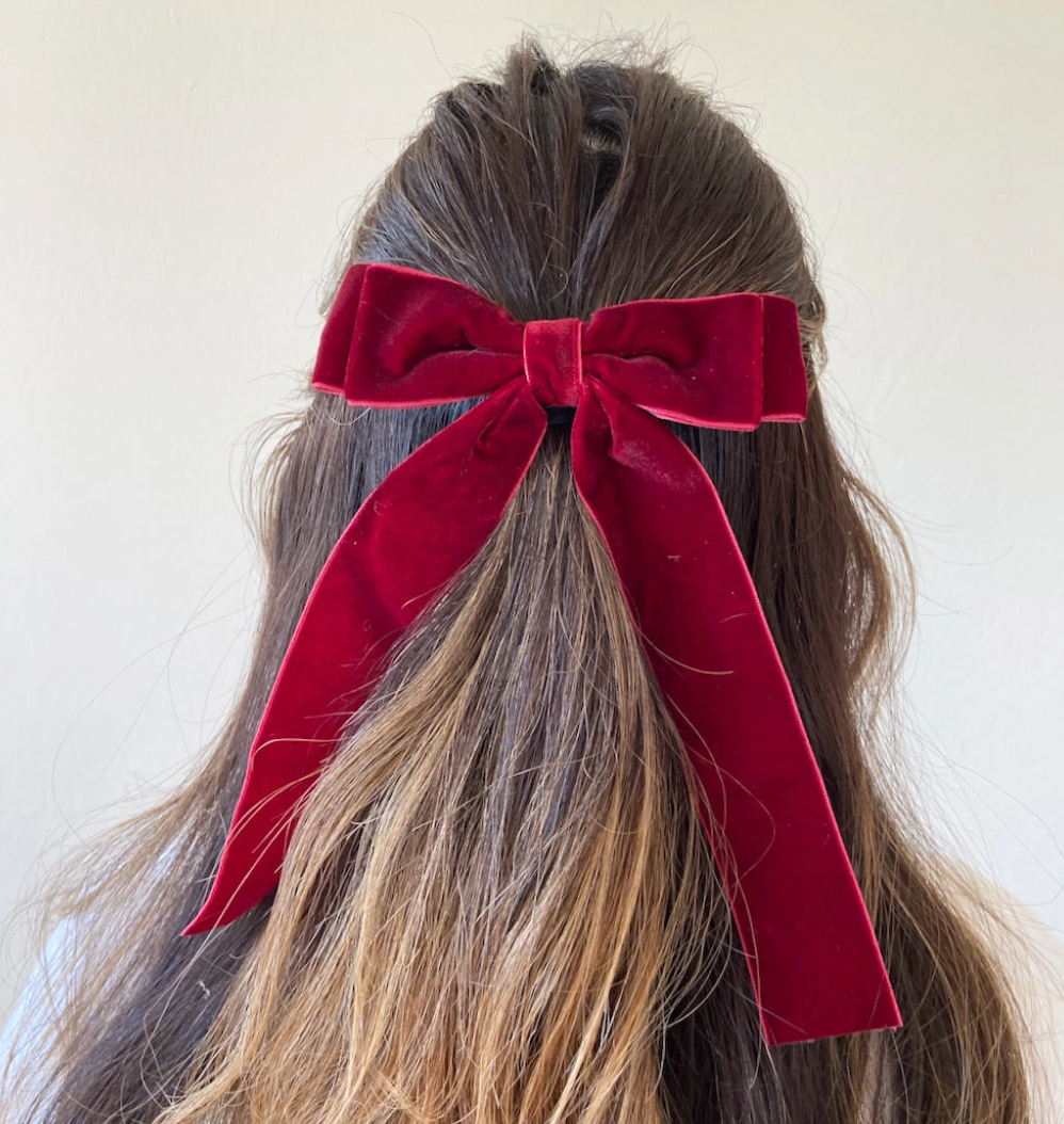 Red Velvet Hair Bow