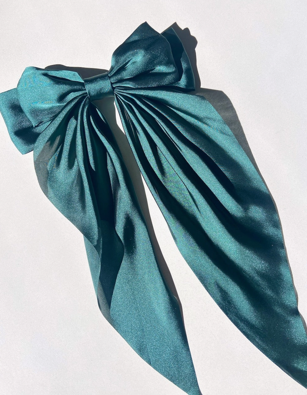 Long Satin Hair Bow Barrette