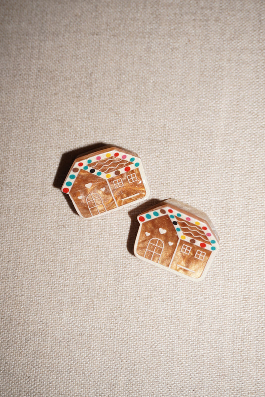 Mini Gingerbread House Claw Clip