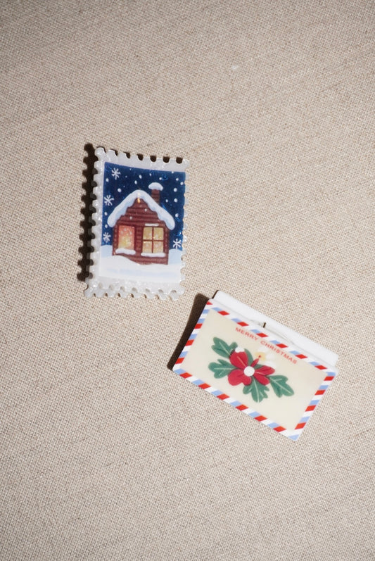 Holiday Postcard Claw Clip
