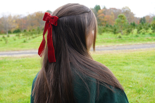 Red Velvet Hair Bow