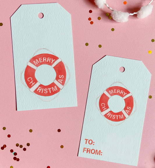 Christmas Life Preserver Gift Tags