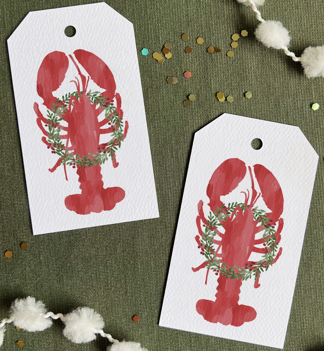 Holiday Lobster Gift Tags