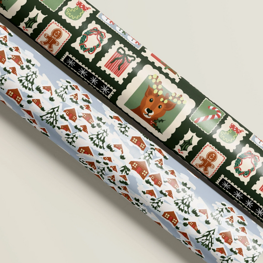 Alpine/North Pole Post Double Sided Gift Wrap